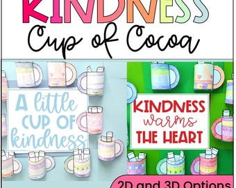 Printable Winter Kindness Craft, Cup of Cocoa, Bulletin Board, Classroom Kindness Activity