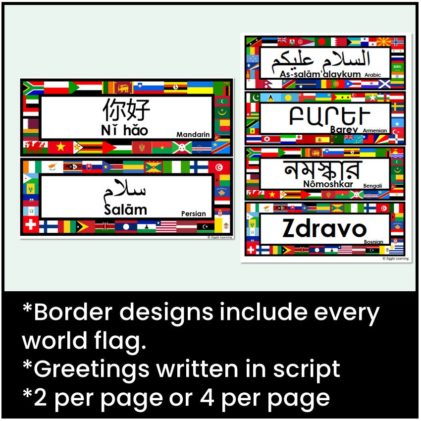 Greetings in Different Languages of the World, Multilingual Signs ...