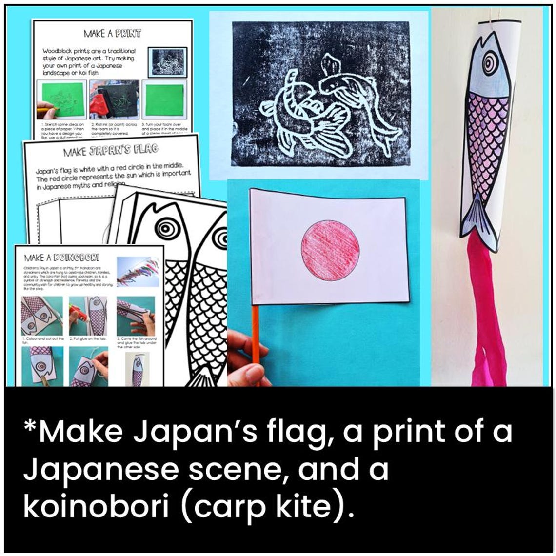 Japanese Craft Layout Hands-on Japan Crafts Art Writing Activities Printable Pack Japanese ...