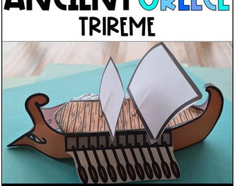 Ancient Greece Hands-on Trireme Warship Craft Activity Template Homeschool and Classroom Printable