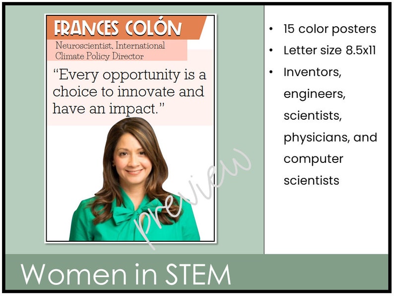 Women in STEM Posters Inspiring Quotes Women Scientists Etsy