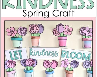Spring Flower Kindness Craft Bulletin Board Classroom Community Printable Elementary Activity