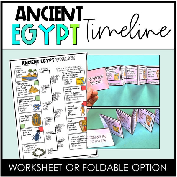 Ancient Egypt Timeline, History Activity, Printable, Social Studies, Homeschool, Foldable, Worksheet