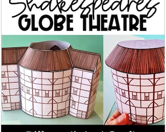 3D Shakespeares Globe Theatre Craft, William Shakespeare History Model, Classroom, Homeschool Activity