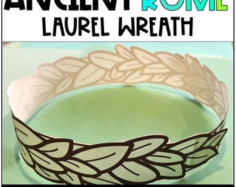Printable Laurel Wreath Craft, Ancient Rome, Classroom Activity, Homeschool, Hands-on History Craft Download