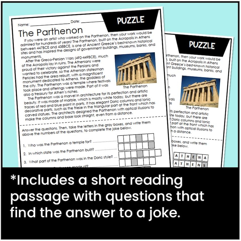Printable 3D Parthenon Craft, Ancient Greece Parthenon Model, Classroom ...