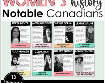Notable Canadian Women Printable Posters Famous Women in Canadian History Women's History Month Bulletin Board Add-on Pack