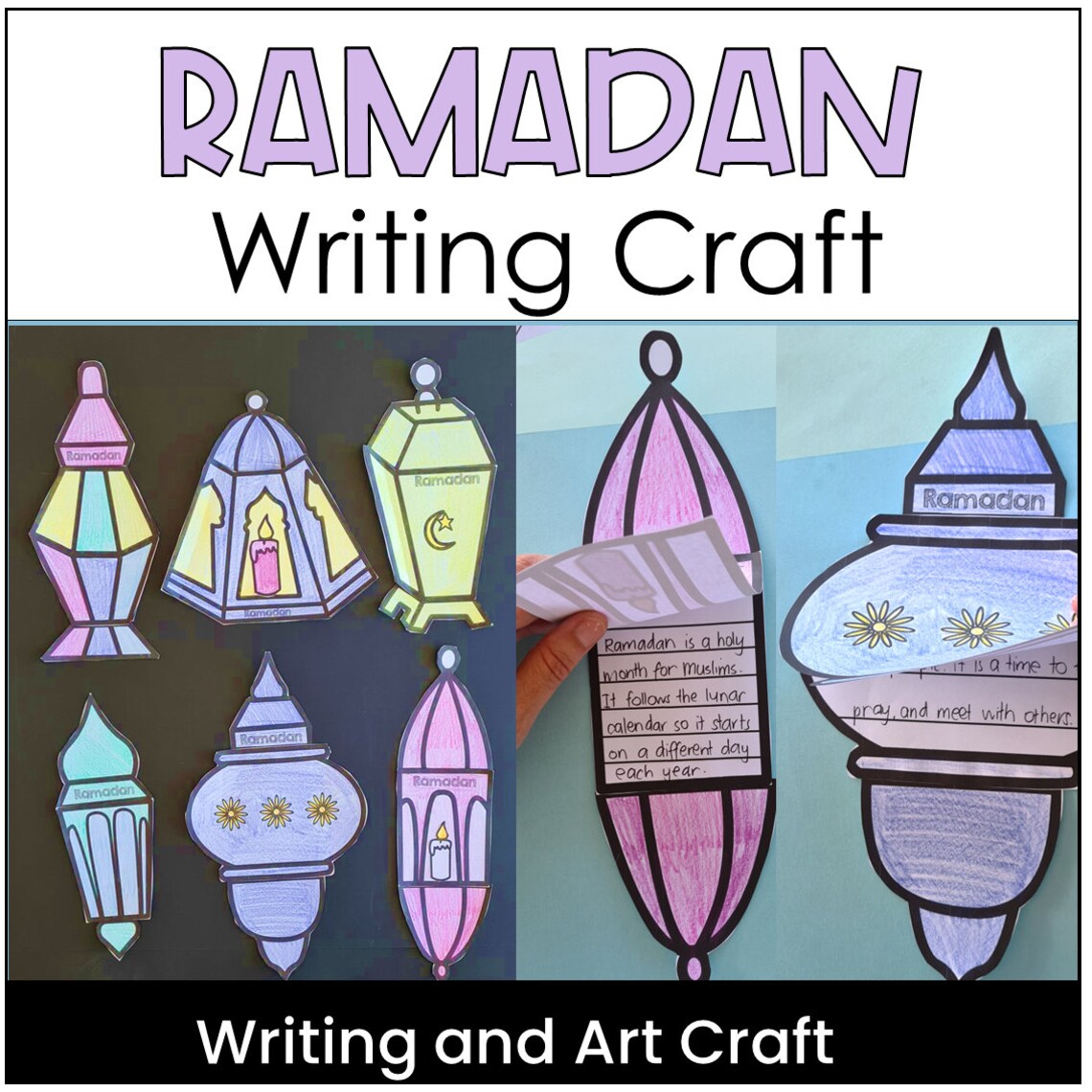 Ramadan Writing Craft, Art Lanterns, Religious Holidays, Classroom ...