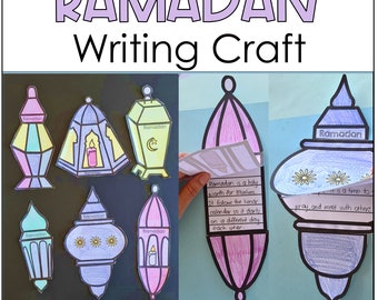 Ramadan schrijfambacht, kunstlantaarns, religieuze feestdagen, klaslokaaldisplay, homeschoolactiviteit, afdrukbaar