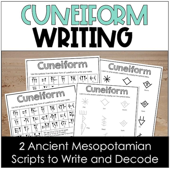 Ancient Mesopotamia Cuneiform Writing Script Activity, Ancient History, Sumer, Homeschool, Classroom Printable