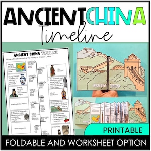 Ancient China Timeline, History Activity, Printable, Social Studies ...