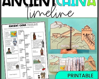 Ancient China Timeline, History Activity, Printable, Social Studies, Homeschool, Foldable, Worksheet