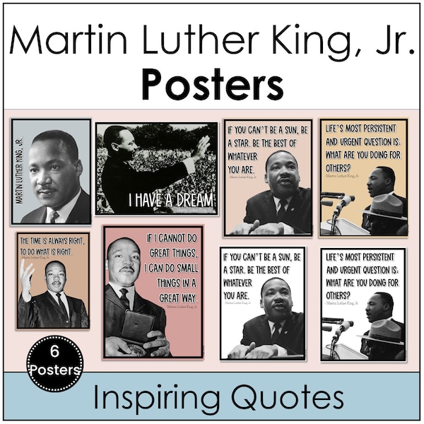 Printable Martin Luther King, Jr. Posters, Inspiring Quotes, Classroom, Bulletin Board, Black History Month Posters