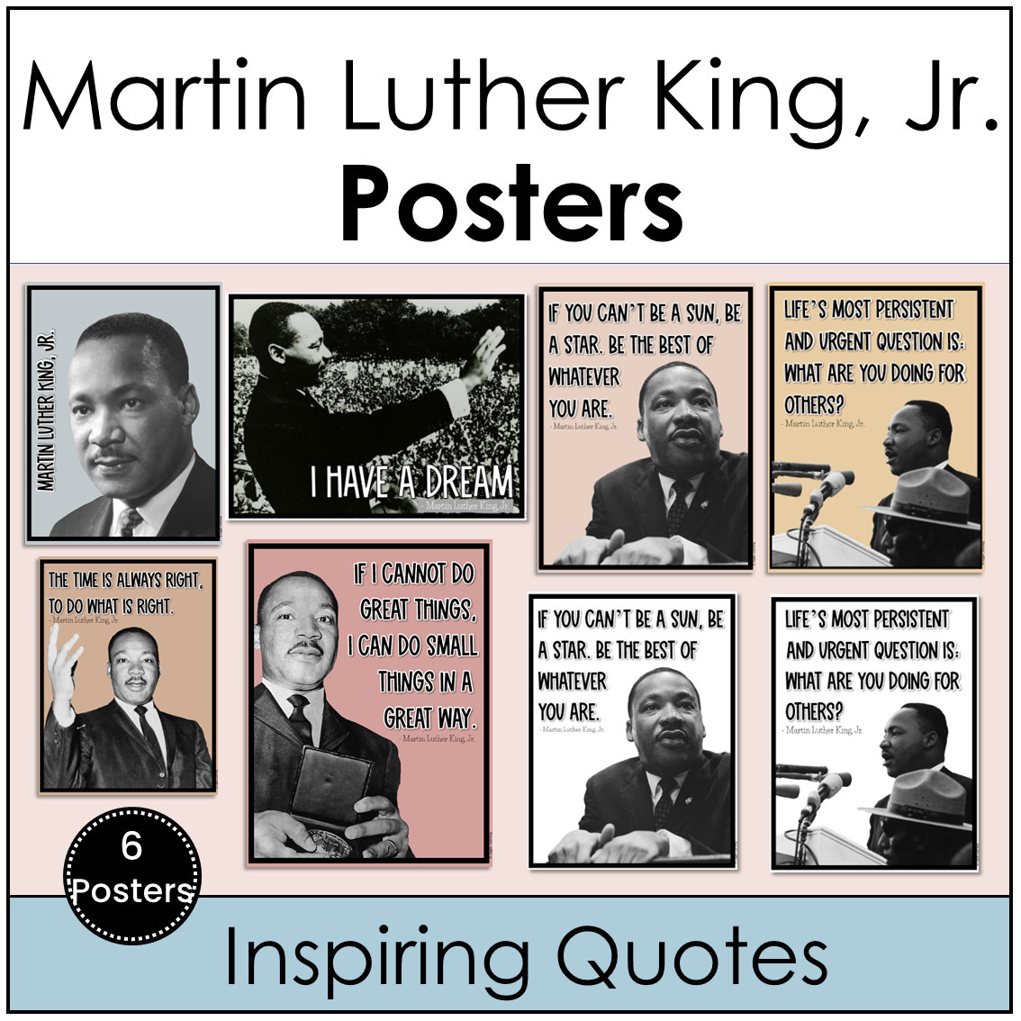 Printable Martin Luther King, Jr. Posters, Inspiring Quotes, Classroom