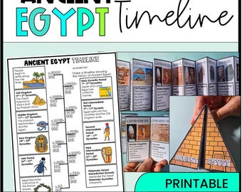 Tidslinje för forntida Egypten, historieaktivitet, utskrivbar, samhällskunskap, hemundervisning, vikbar, arbetsblad