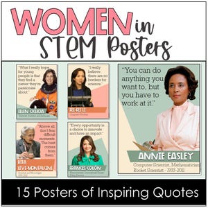 Frauen STEM druckbare Poster Inspirierende Zitate Wissenschaftlerinnen, Ingenieure, Mathematiker, Computerwissenschaftler, Frauengeschichte Monat
