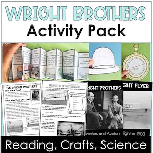 Wright Brothers Activity Pack Reading Crafts Science Math Cross-Curricular Homeschool Classroom Printable History Resource