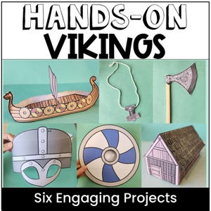 Vikingar Praktiska Hantverk Historiska Projekt Aktiviteter, Långskepp, Långhus Hemundervisning, Klassrum, Digital Nedladdning