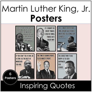 Printable Martin Luther King, Jr. Posters, Inspiring Quotes, Classroom, Bulletin Board, Black History Month Decor
