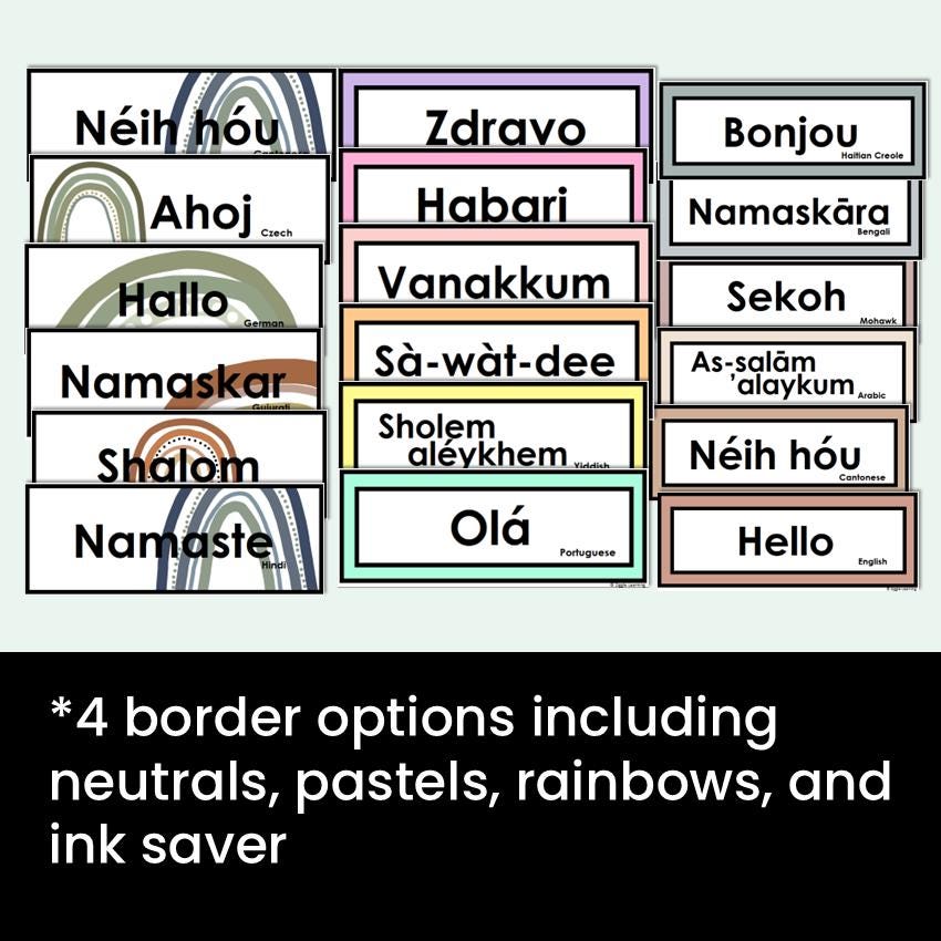 Multicultural Signs Celebrate Diversity Multicultural, Multilingual Greeting Signs ...
