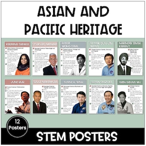 asiatisch-amerikanisch pazifische Inselbewohner Monat STEM Poster, Wissenschaftler, Ingenieure, Mathematiker, Erfinder, druckbare Poster, AAPI Monat