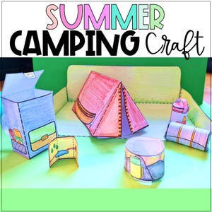 Printable Camp Craft Template, Camping Theme Activities, Summer Camping Craft, Classroom, Homeschool, Summer Camp