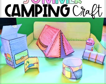 Printable Camp Craft Template, Camping Theme Activities, Summer Camping Craft, Classroom, Homeschool, Summer Camp