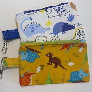 Porte-monnaie/porte-cartes avec porte-clés et pince de homard à motif dinosaure