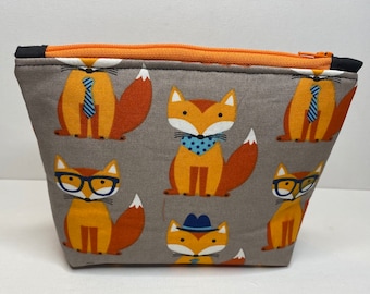 Foxes Zipper and Makeup Pouch