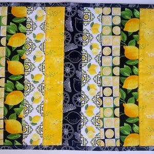 Lemon Stripes Reversible Placemats, set of 2