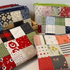 Patchwork Quilted Zipper Pouch for purse, backpack, travel