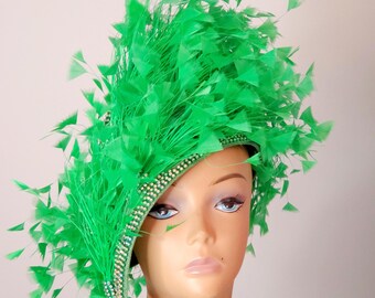 Olive Green Embellished Hat - Etsy display picture 2