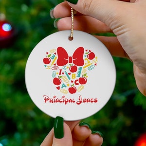 Personalized Disney Teacher Ornament | Disney Teacher Librarian Principal School School Christmas Ornament| Disney Teacher Christmas Gift
