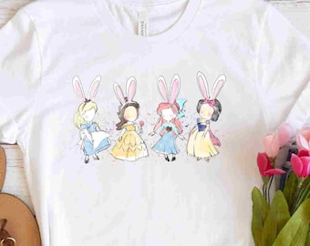 Camisa de Pascua de Disney / Camisa de Pascua Princesa / Camisas de Pascua a juego / Camisas de vacaciones de primavera / Alice Belle Ariel Blancanieves