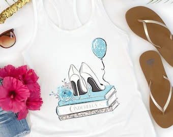 Women's Cinderella Tank Top Shirt | Disney Princess Tank Top | Women's Princess Tank Top | Cinderella Princess Tank Top| Simple Disney Shirt