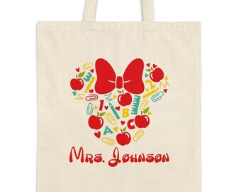 Personalized Disney Teacher Tote Bag | Disney Teacher Librarian Principal School School Bag | Disney Teacher Gift | Disneyworld Teacher