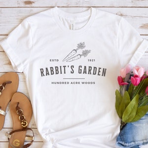 Rabbit&#39;s Garden Winnie the Pooh Shirt | Winnie the Pooh Easter Shirt | Rabbit&#39;s Carrots Shirt | Easter Rabbit Shirt | Simple Easter Shirt