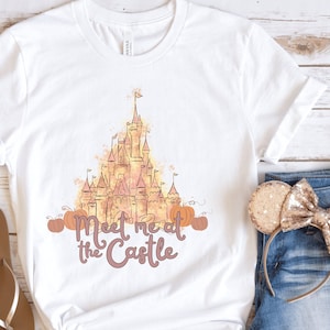 Meet Me at the Castle Disneyworld Fall Shirt | Disney Castle & Pumpkins Shirt | Cinderella&#39;s Castle Pumpkins Vacation Shirt | Disney Fall
