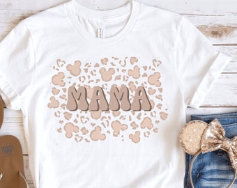 Camicia Mama con stampa ghepardo/Camicia del Regno Animale/Camicia del Regno Animale da donna/Camicia con stampa Topolino Cheetah/Camicia Vacanze Disney