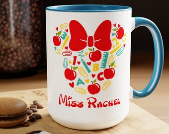 Personalized Disney Teacher Coffee Mug | Disney Teacher Librarian Principal School School Mug | Disney Teacher Gift | Disneyworld Teacher