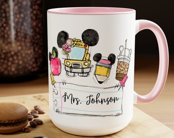 Personalized Disney Teacher Coffee Mug | Disney Teacher Librarian Principal School School Mug | Disney Teacher Gift | Disneyworld Teacher