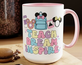 Disney Teacher Coffee Mug | Disney Teacher Librarian Principal School School Mug | Disney Teacher Gift | Disneyworld Teacher Mug