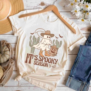 Its Spooky Season Y&#39;All | Western Halloween Shirt | Cowboy Spooky Season Shirt | Cowboy Ghost Shirt | Country Halloween Shirt