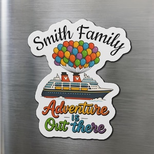 Magnete da crociera personalizzato &quot;L&#39;avventura è là fuori&quot; / Magnete decorativo per porta Disney Cruise per famiglie