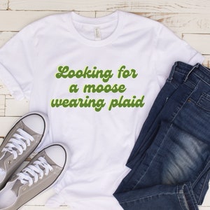 Looking for a Moose Wearing Plaid T-Shirt | Supernatural Style | Sam Winchester | Fantasy Shirt | Girls Shirt
