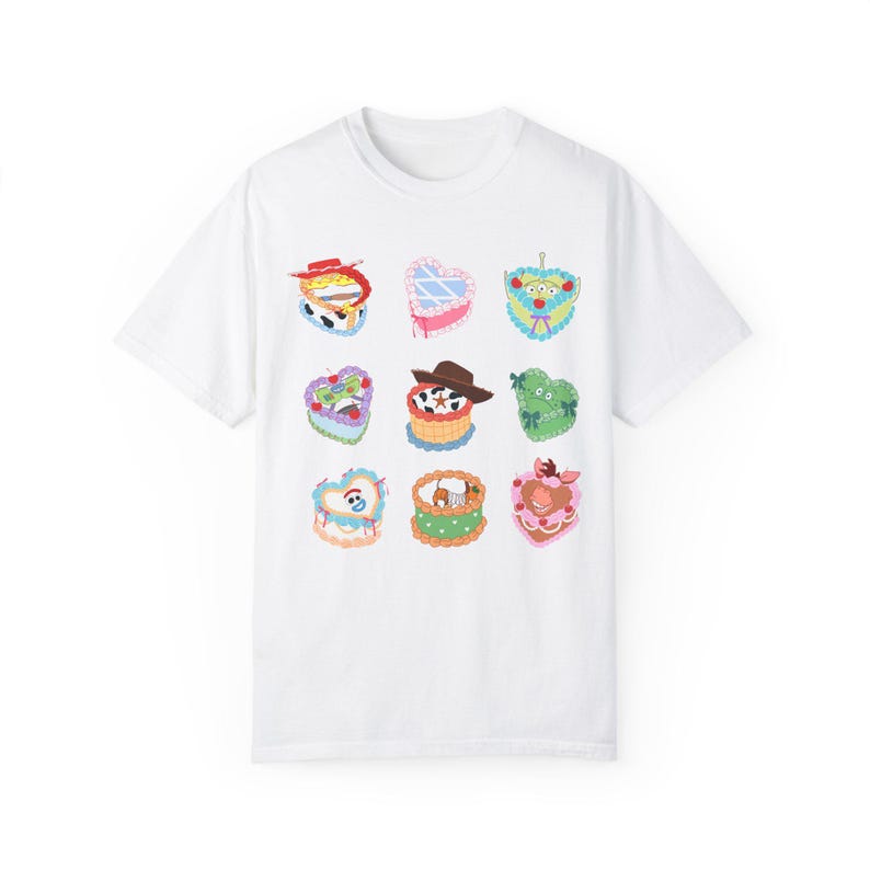 Koszulka Toy Story Coquette Cakes Comfort Colors | Koszulka Pixar Toy Story Style Bakery | Koszulka Disney Treats White