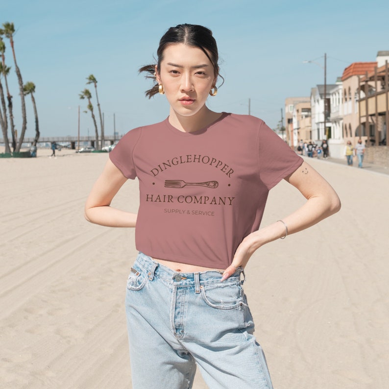 Dinglehopper Hair Company Crop TShirt | Little Mermaid Inspired Shirt | Ariel Shirt | Women's Little Mermaid Shirt | Simple Disney Shirt Mauve