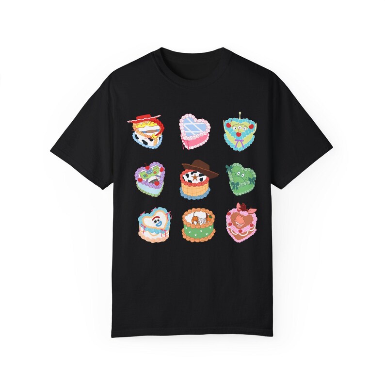 Koszulka Toy Story Coquette Cakes Comfort Colors | Koszulka Pixar Toy Story Style Bakery | Koszulka Disney Treats Black