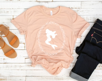 Chemise de petite sirène pour femmes | Chemise Ariel femme | Chemise princesse Disney | Chemise princesse femme | Chemise Princess Silhouette