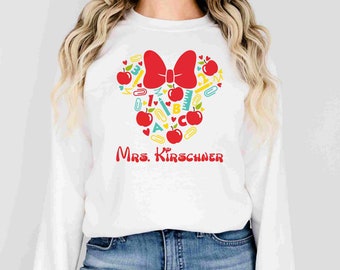 Personalisierte Disney Lehrer Sweatshirt | Disney Lehrer Bibliothekar Schul Sweatshirt | Disney Lehrer Geschenk | Disneyworld Lehrerin